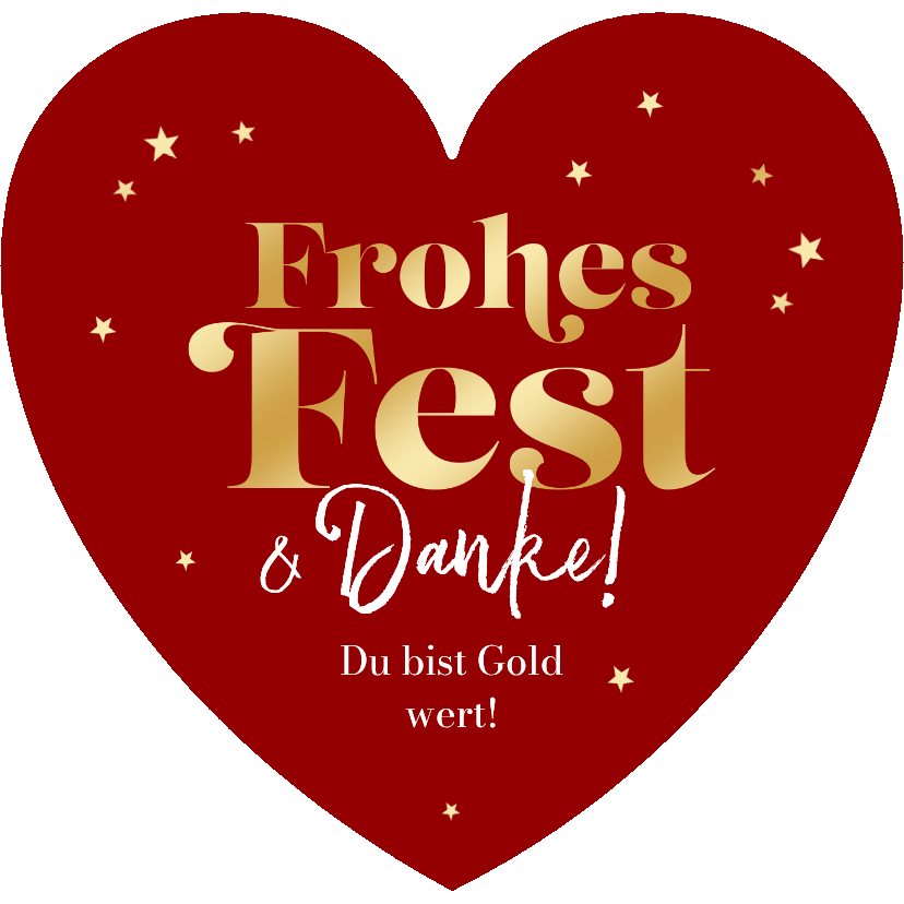 Geschäftliche Weihnachtskarten - Weihnachtskarte Herz 'Gold wert'