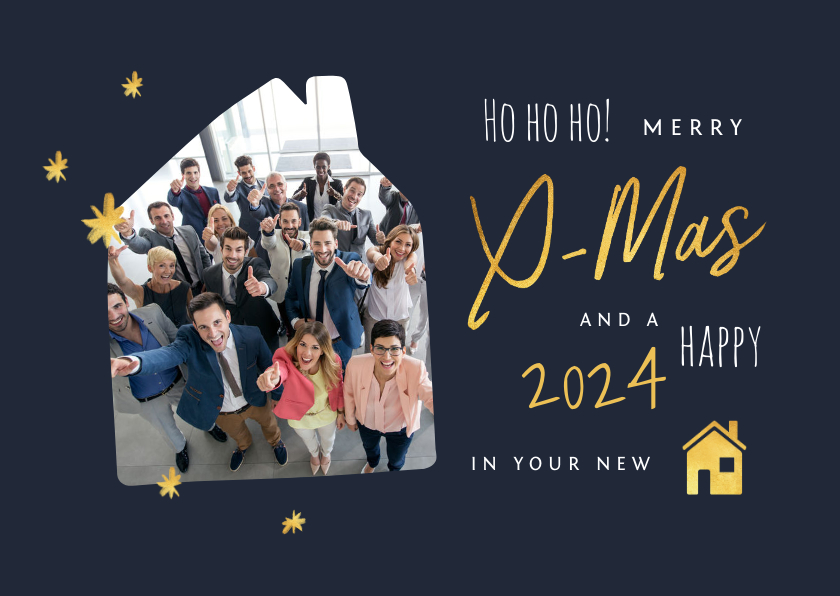 Geschäftliche Weihnachtskarten - Weihnachtskarte Immobilienagentur mit Foto