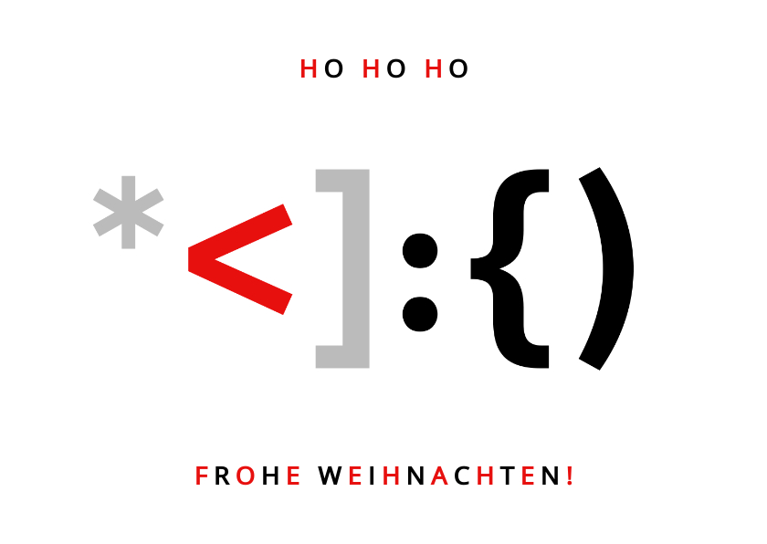 Geschäftliche Weihnachtskarten - Weihnachtskarte IT Weihnachtsmann als Programmiersprache