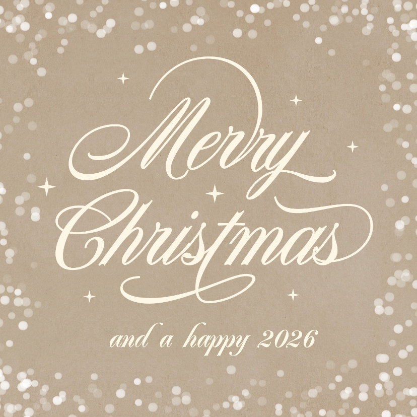 Geschäftliche Weihnachtskarten - Weihnachtskarte klassisch Kalligraphie weiß Schneeflocken