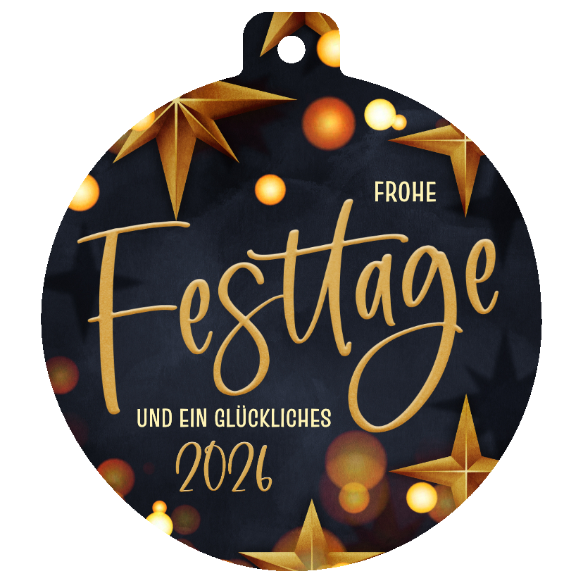 Geschäftliche Weihnachtskarten - Weihnachtskarte Kugel-From 'Frohe Festtage' Christbaumkugel