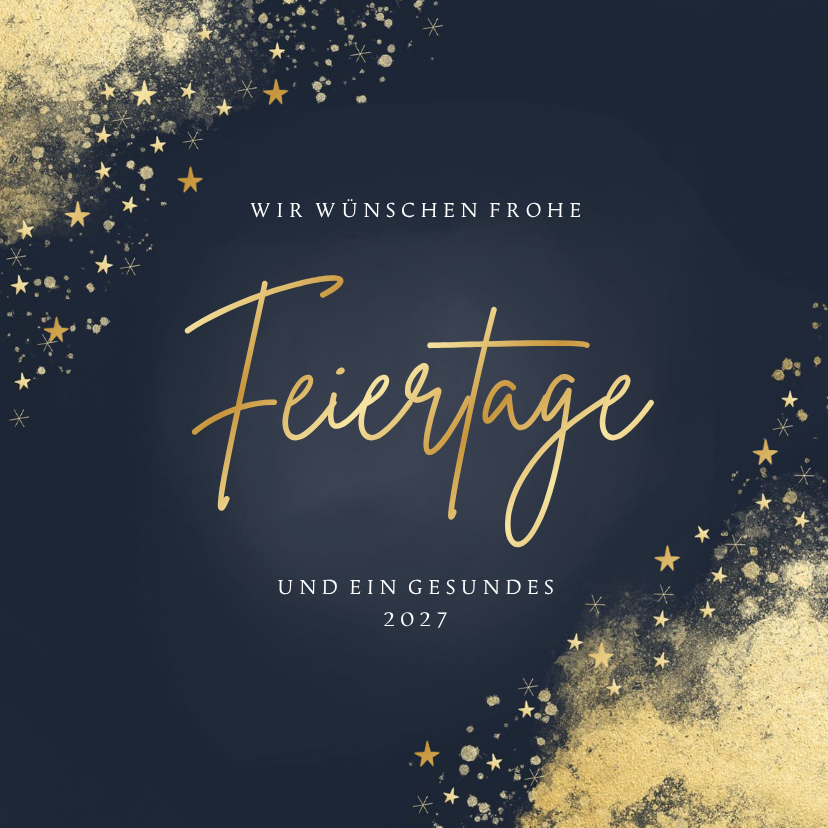 Geschäftliche Weihnachtskarten - Weihnachtskarte Kunden & Partner Goldsternchen