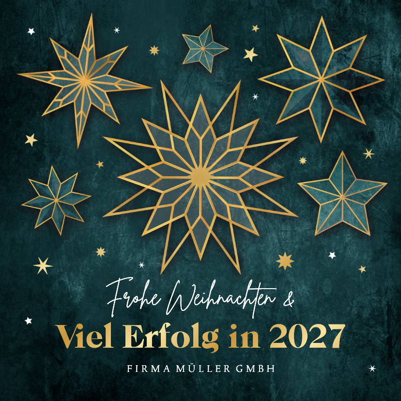 Geschäftliche Weihnachtskarten - Weihnachtskarte Kunden Weihnachtssterne