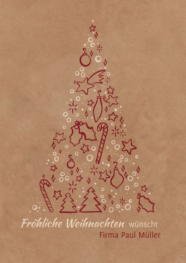 Weihnachtskarte mit Weihnachtsbaum-Illustration - Geschäftliche Weihnachtskarten Geschäftliche Weihnachtskarten - Weihnachtskarte mit Weihnachtsbaum-Illustration