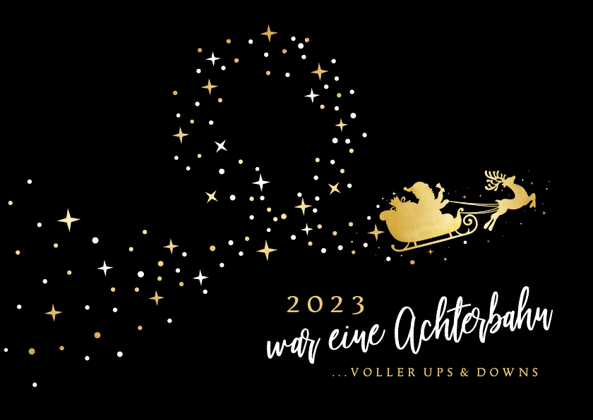 Geschäftliche Weihnachtskarten - Weihnachtskarte Mitarbeiter 'Achterbahn'