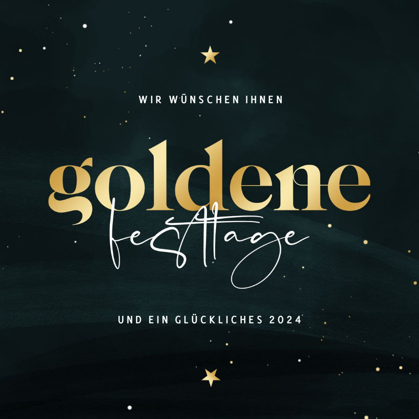 Weihnachtskarte Mitarbeiter 'Goldene Festtage' - Geschäftliche Weihnachtskarten Geschäftliche Weihnachtskarten - Weihnachtskarte Mitarbeiter 'Goldene Festtage'