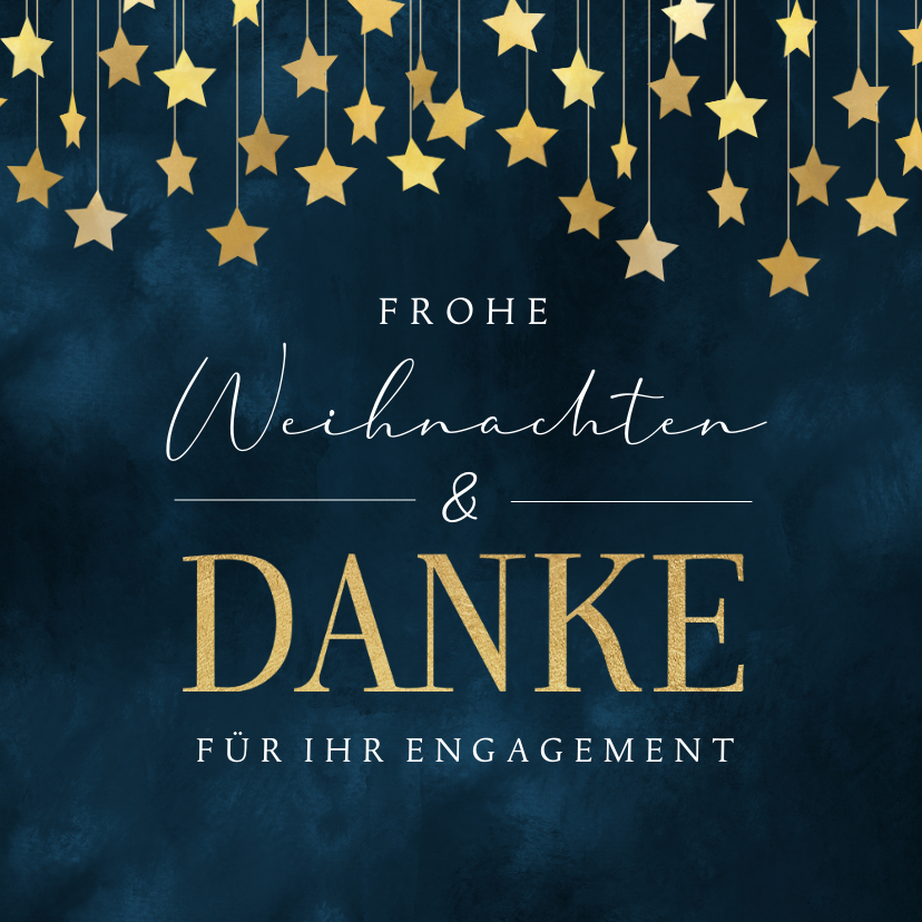 Weihnachtskarte Mitarbeiter Sterneregen Send a Smile