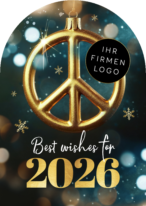 Weihnachtskarte Peace international mit Logo Bogenkarte - Geschäftliche Weihnachtskarten Geschäftliche Weihnachtskarten - Weihnachtskarte Peace international mit Logo Bogenkarte