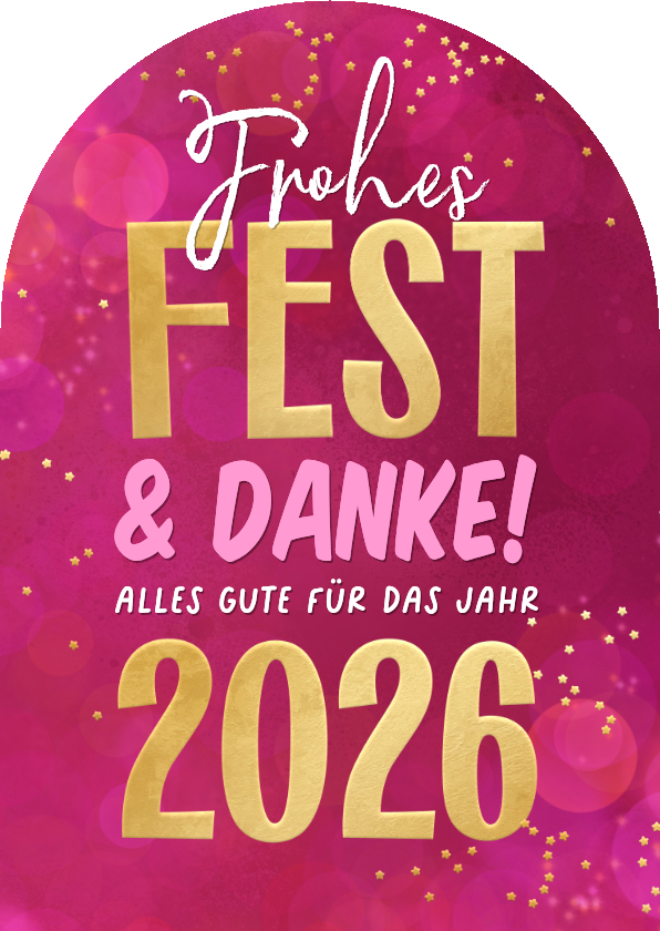 Weihnachtskarte pink Bogenkarte 'Frohes Fest' Lichteffekt - Geschäftliche Weihnachtskarten Geschäftliche Weihnachtskarten - Weihnachtskarte pink Bogenkarte 'Frohes Fest' Lichteffekt