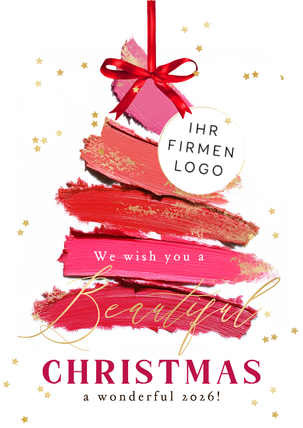 Geschäftliche Weihnachtskarten - Weihnachtskarte Salon Lippenstift-Weihnachtsbaum