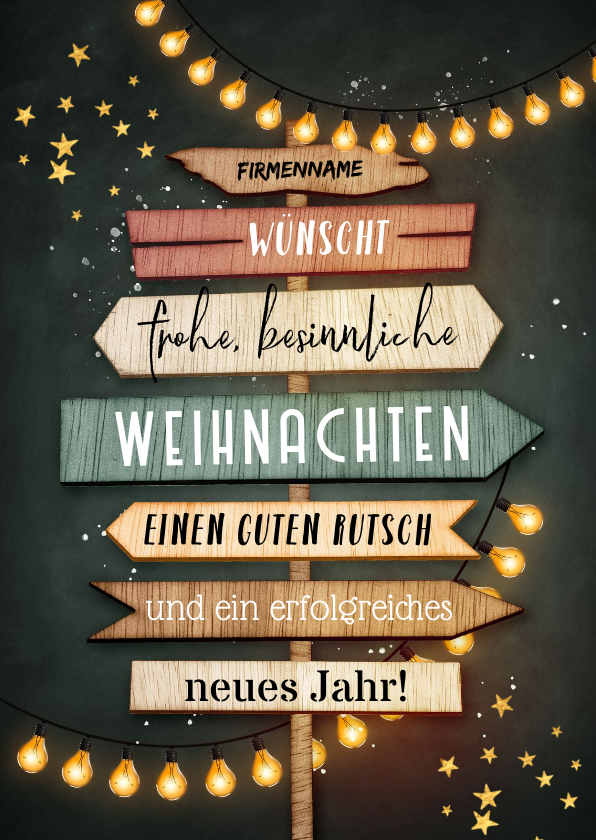 Geschäftliche Weihnachtskarten - Weihnachtskarte Schilder / Einladung Weihnachtsfeier