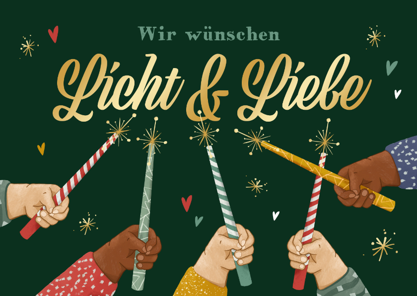 Geschäftliche Weihnachtskarten - Weihnachtskarte SOS Kinderdörfer Kinderhände mit Kerzen