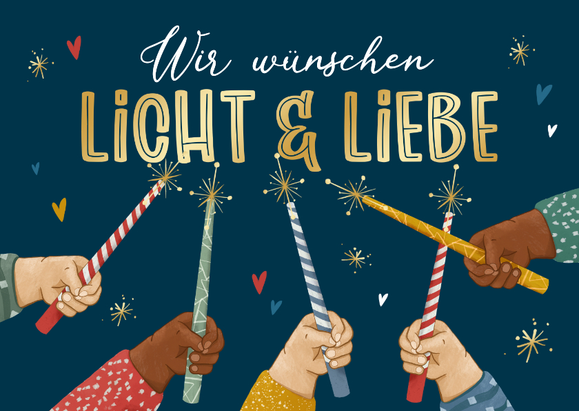 Geschäftliche Weihnachtskarten - Weihnachtskarte SOS Kinderdörfer Kinderhände mit Kerzen