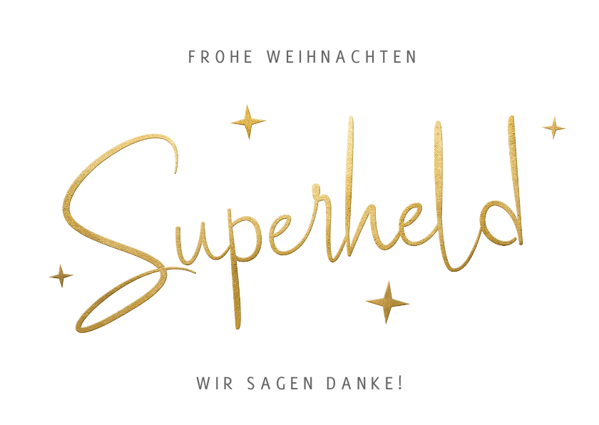 Geschäftliche Weihnachtskarten - Weihnachtskarte Superheld Dankeschönkarte
