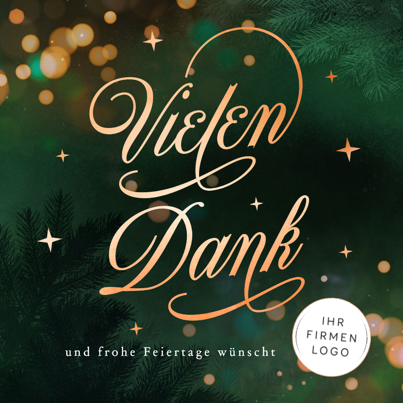 Weihnachtskarte Vielen Dank edler Schriftzug Logo - Geschäftliche Weihnachtskarten Geschäftliche Weihnachtskarten - Weihnachtskarte Vielen Dank edler Schriftzug Logo