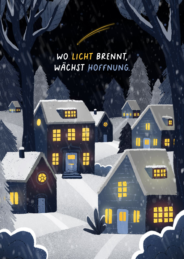 Geschäftliche Weihnachtskarten - Weihnachtskarte Winter Licht & Hoffnung SOS Kinderdörfer