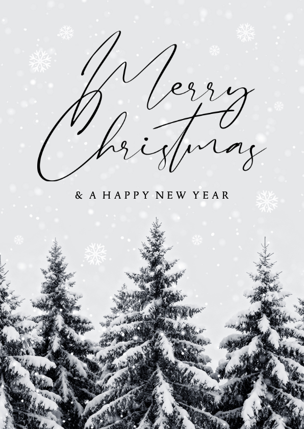 Geschäftliche Weihnachtskarten - Weihnachtskarte Winterlandschaft international Firma