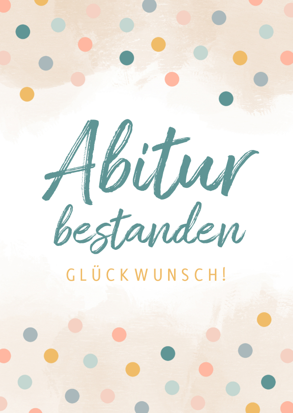 Glückwunschkarten - 'Abitur bestanden' Glückwunschkarte mit Konfetti