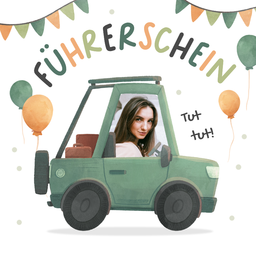 Glückwunschkarten - Foto-Glückwunschkarte 'Führerschein bestanden' Auto