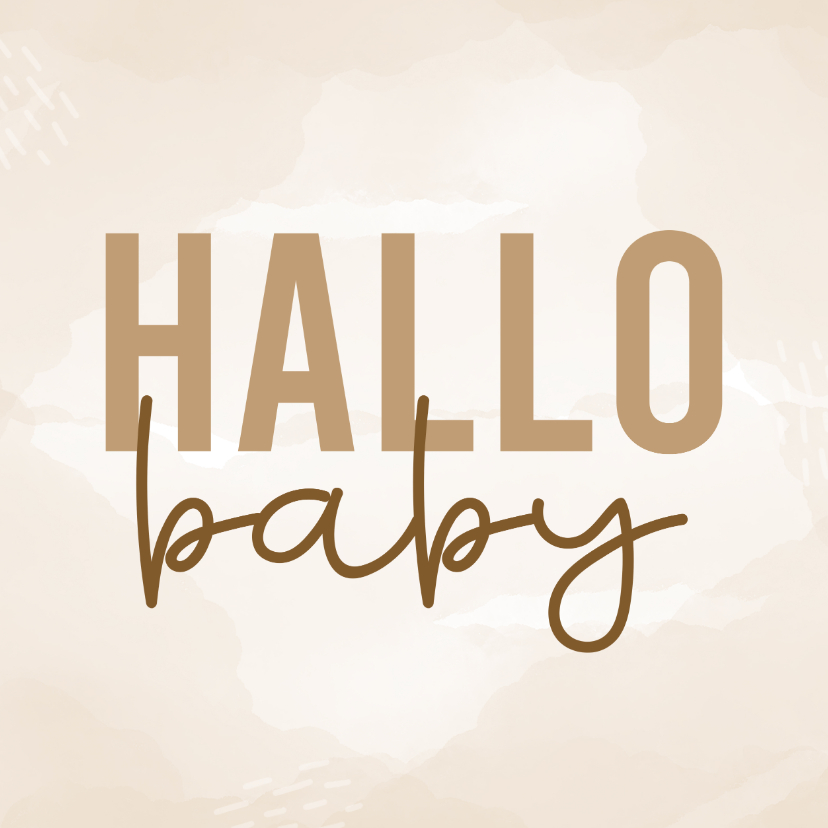 Glückwunschkarten - Geburts-Glückwunschkarte 'Hallo Baby' beige