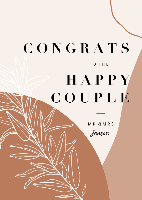Glückwunschkarten - Glückwunsch-Karte Hochzeit Zweig Congrats