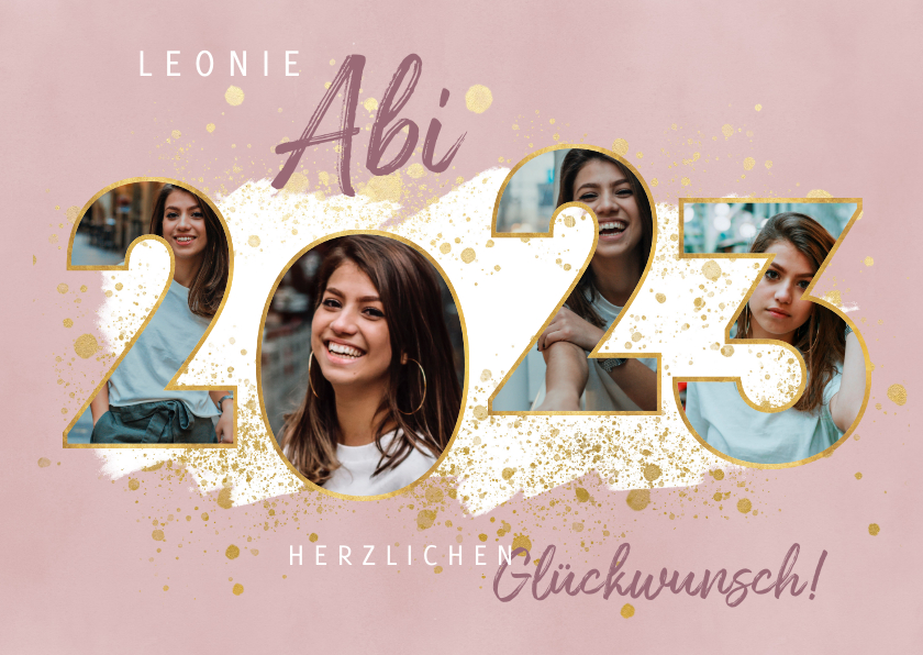 Glückwunschkarten - Glückwunschkarte Abi 2023 eigene Fotos