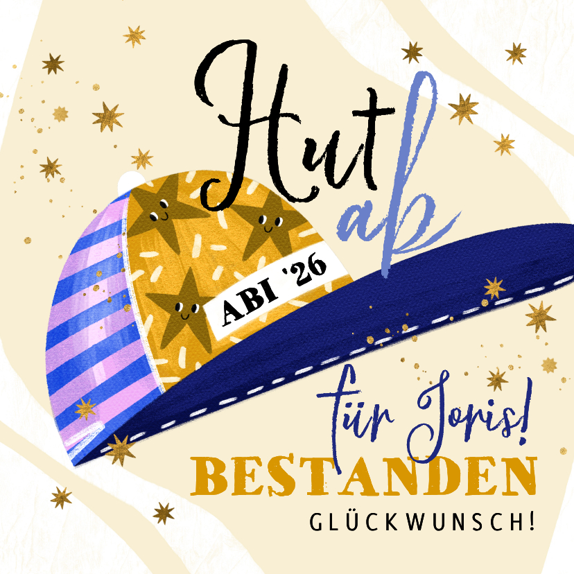 Glückwunschkarten - Glückwunschkarte Abitur 2026 'Hut ab'
