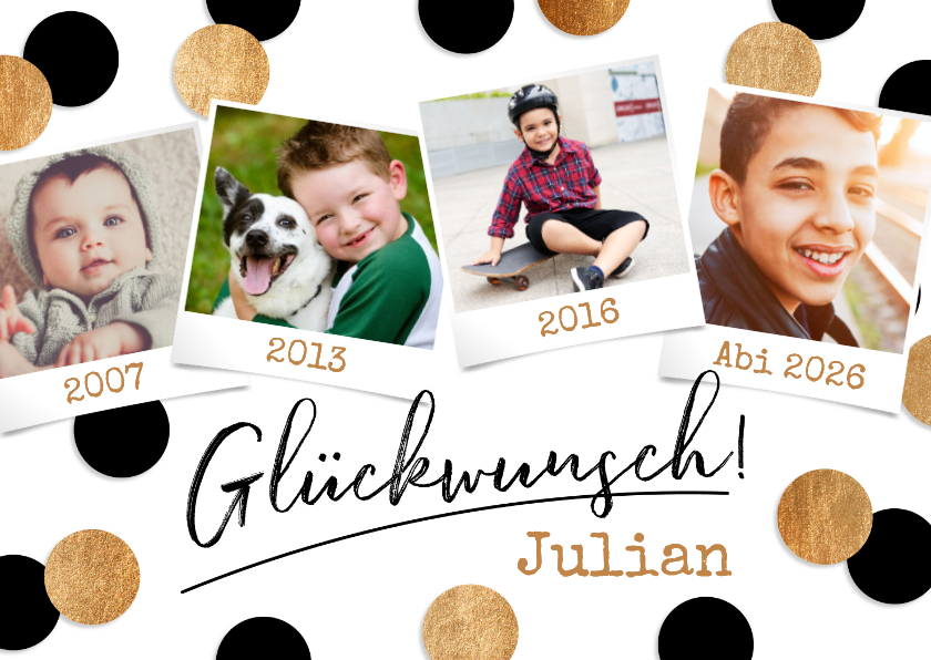 Glückwunschkarten - Glückwunschkarte Abitur bestanden 2026 eigene Fotos