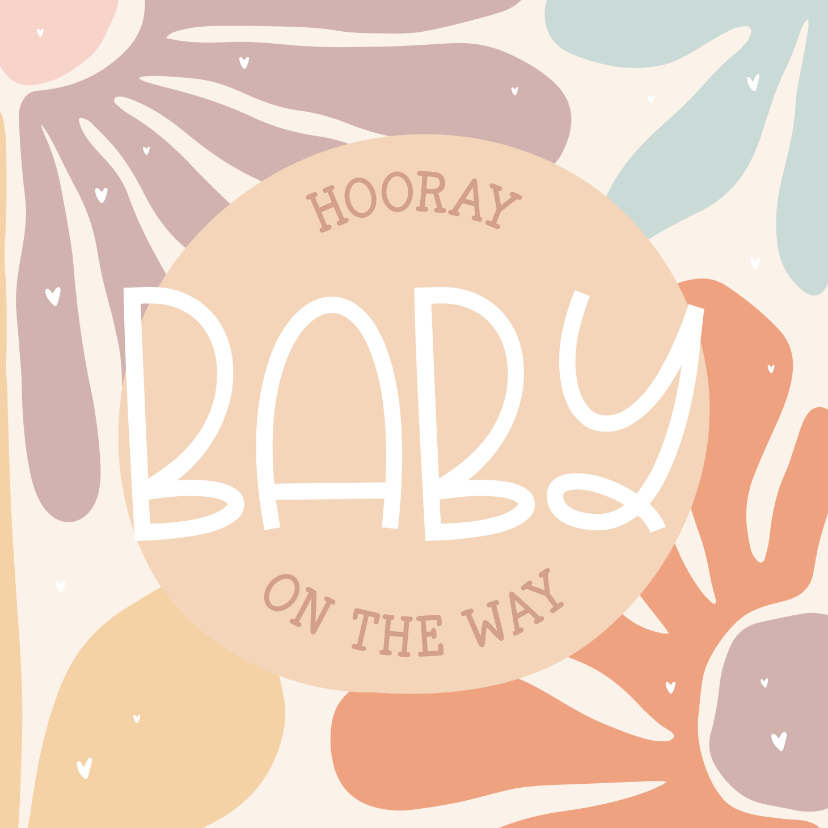 Glückwunschkarten - Glückwunschkarte abstrakte bunte Blumen Schwangerschaft 