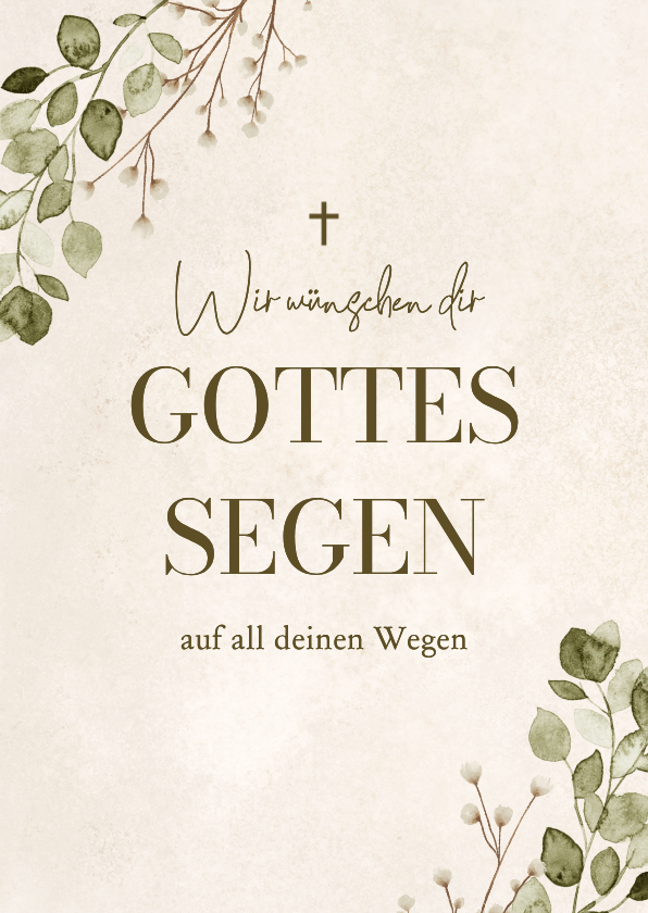 Glückwunschkarten - Glückwunschkarte feine Zweige Kommunion Sand
