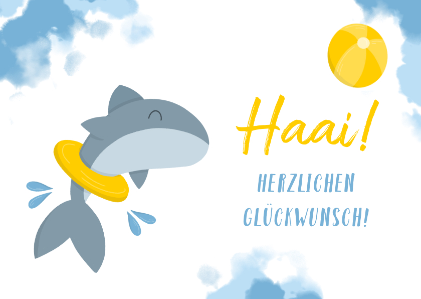 Glückwunschkarten - Glückwunschkarte Freischwimmer Delfin