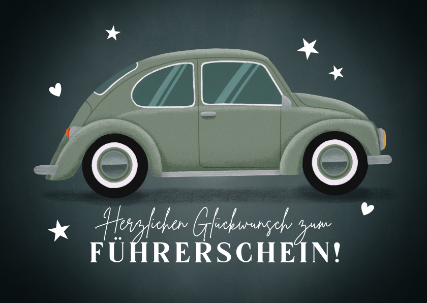 Glückwunschkarten - Glückwunschkarte Führerschein Käfer