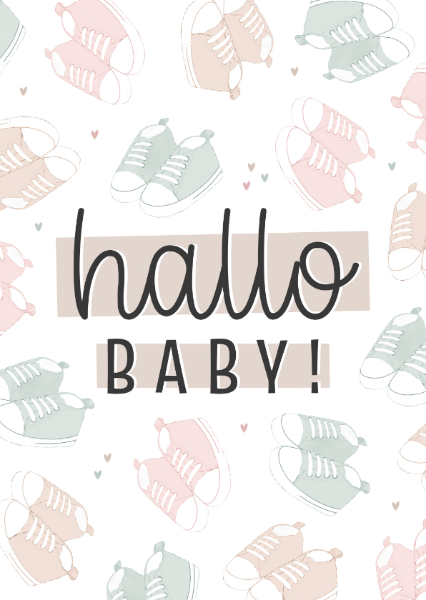 Glückwunschkarten - Glückwunschkarte 'Hallo, Baby' Babyschuhe