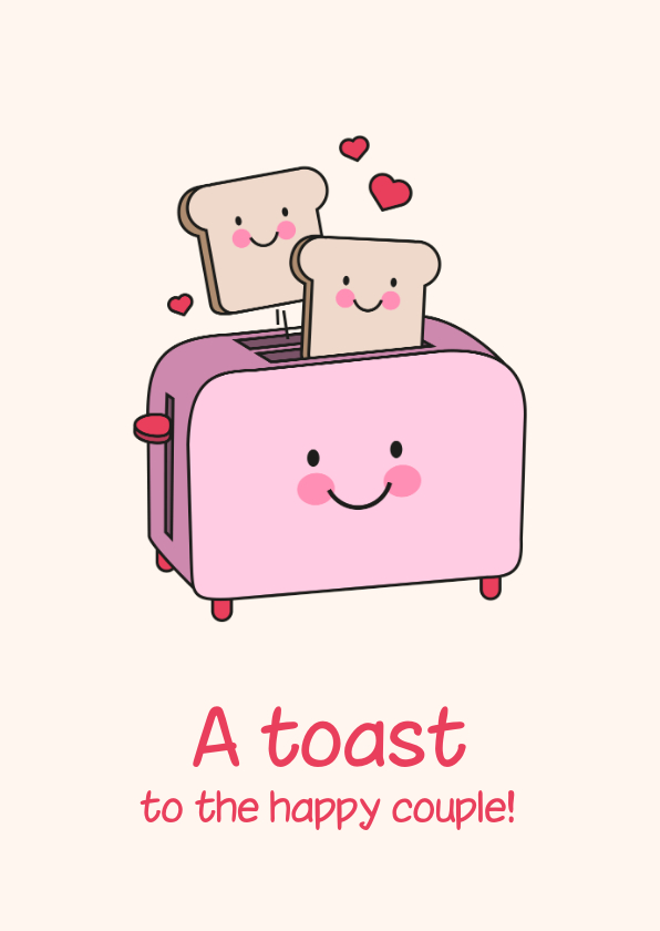 Glückwunschkarten - Glückwunschkarte Hochzeit Toaster