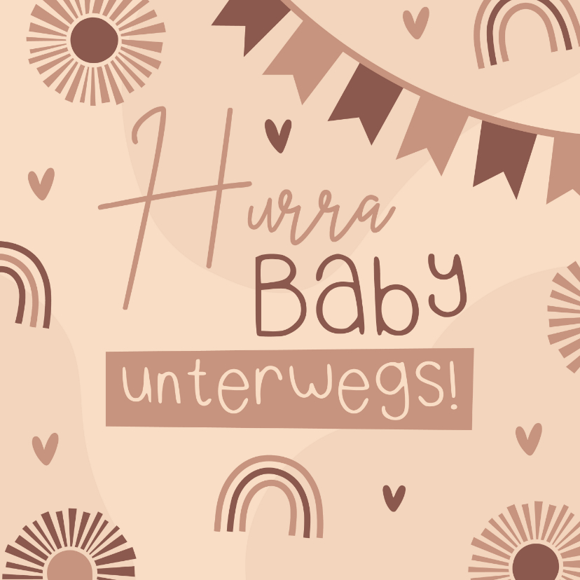 Glückwunschkarten - Glückwunschkarte 'Hurra, Baby unterwegs'