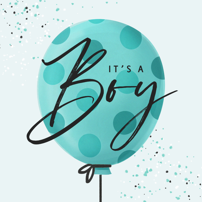 Glückwunschkarten - Glückwunschkarte 'It's a boy' Luftballon