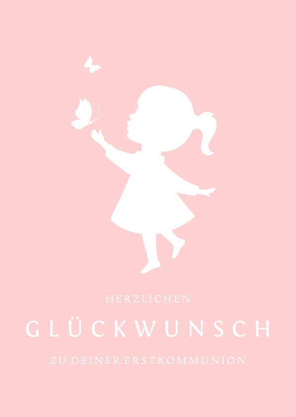 Glückwunschkarte Kommunion Mädchen Silhouette - Glückwunschkarten Glückwunschkarten - Glückwunschkarte Kommunion Mädchen Silhouette