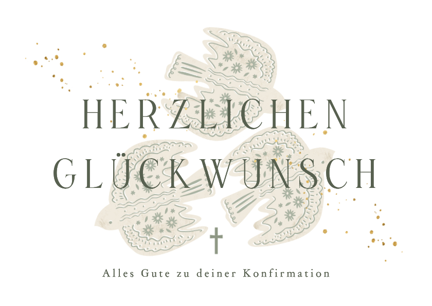 Glückwunschkarten - Glückwunschkarte Konfirmation 3 Tauben