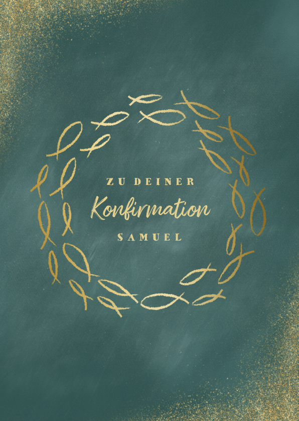 Glückwunschkarte Konfirmation Fische gold - Glückwunschkarten Glückwunschkarten - Glückwunschkarte Konfirmation Fische gold