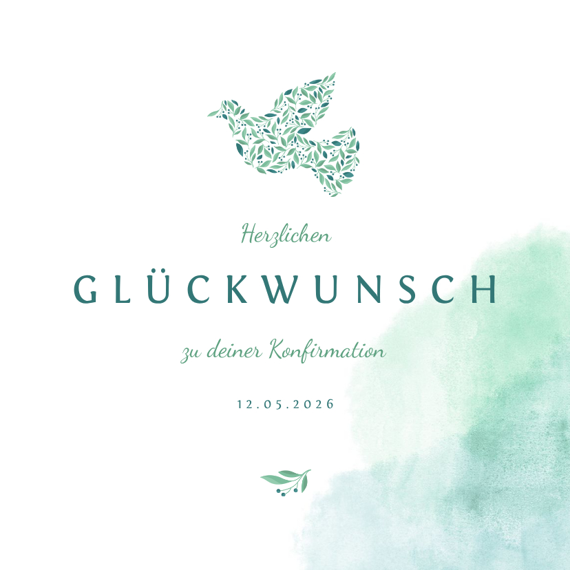 Glückwunschkarten - Glückwunschkarte Konfirmation Taube 