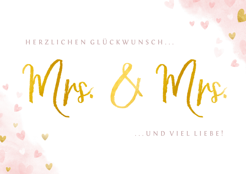 Glückwunschkarten - Glückwunschkarte Lesbenhochzeit Mrs. & Mrs.
