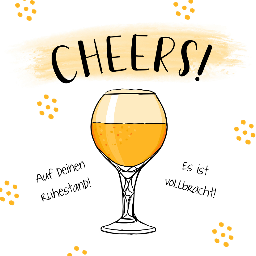 Glückwunschkarten - Glückwunschkarte Ruhestand 'Cheers'