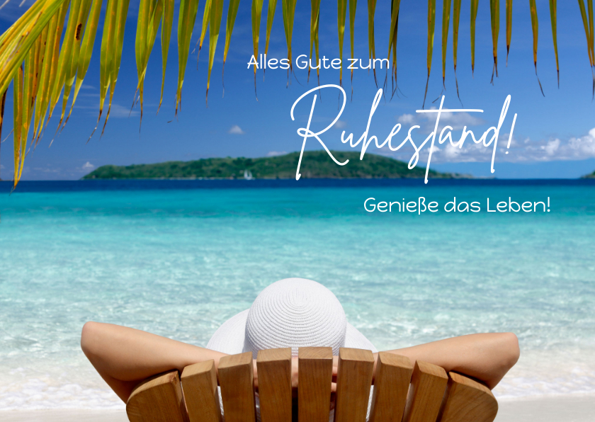 Glückwunschkarten - Glückwunschkarte Ruhestand Strand