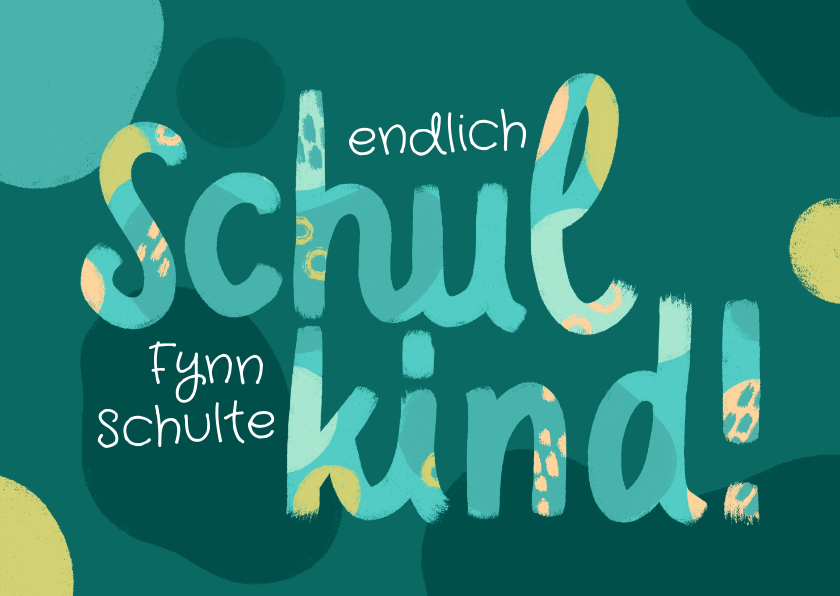 Glückwunschkarten - Glückwunschkarte Schulkind Einschulung Lettering