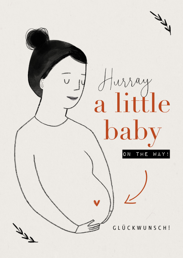 Glückwunschkarten - Glückwunschkarte schwanger 'Baby on the way'