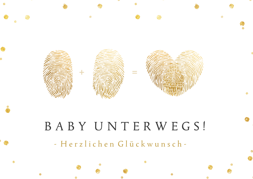 Glückwunschkarten - Glückwunschkarte schwanger Fingerabdrücke
