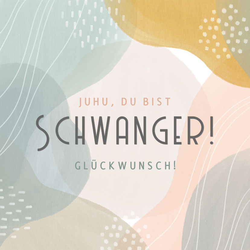 Glückwunschkarten - Glückwunschkarte schwanger grafisch pastell