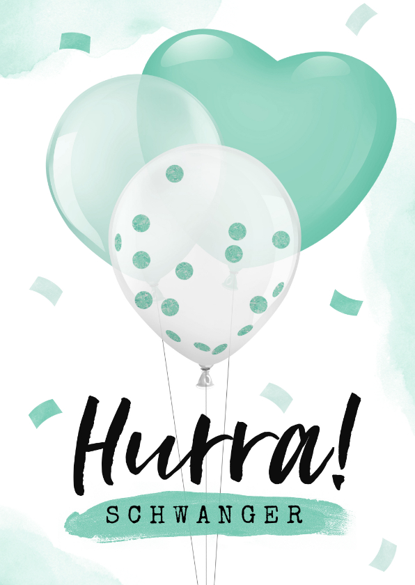 Glückwunschkarten - Glückwunschkarte Schwanger Luftballons