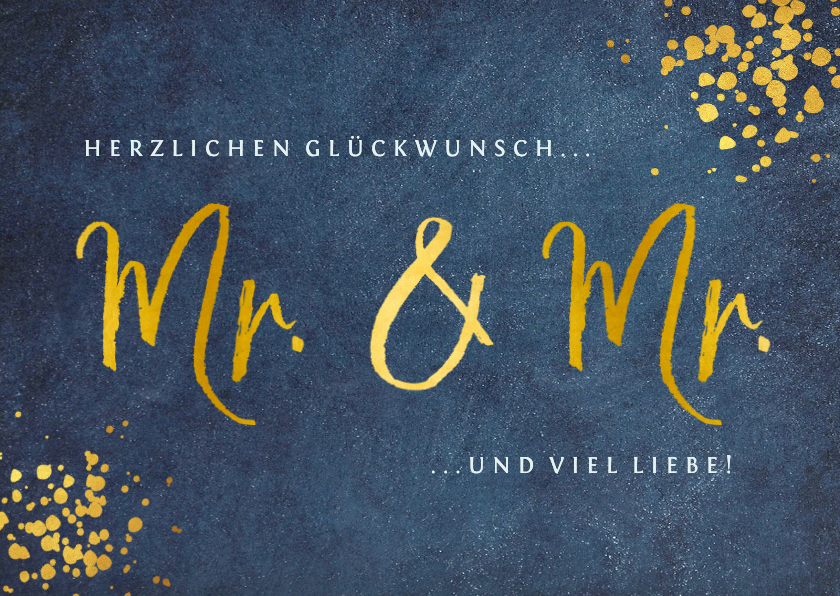Glückwunschkarten - Glückwunschkarte Schwulenhochzeit Mr. & Mr.
