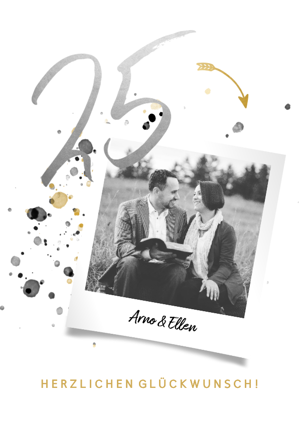 Glückwunschkarten - Glückwunschkarte Silberne Hochzeit 25